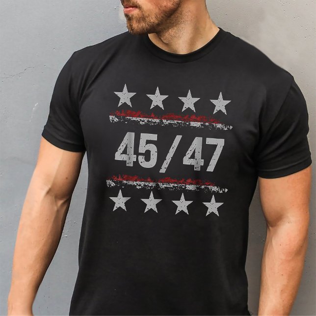 45 47 Trump gewinnt Präsident USA Flag MAGA T-Shirt (Von Creator hochgeladen)