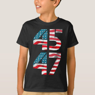 45 47 Trump Präsident Vintage amerikanische Flag P T-Shirt