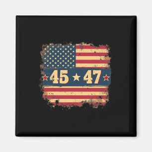 45 47 Trump Präsident Vintage amerikanische Flagge Magnet
