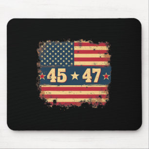 45 47 Trump Präsident Vintage amerikanische Flagge Mousepad