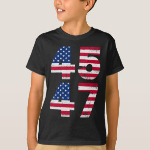 45 47 Trump Präsident Vintage amerikanische Flagge T-Shirt