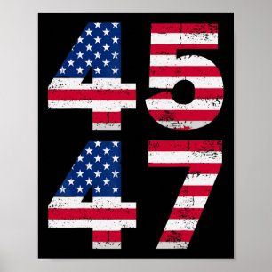 45 47 Trump Präsident Vintage USA Amerikanische Fl Poster