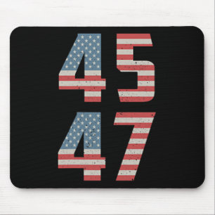 45 47 Trump Vintag Retro US-Flagge 2024 Präsident Mousepad
