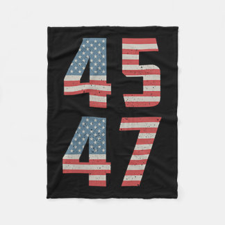 45 47 Trump Vintag Retro US-Flagge 2025 Präsident Fleecedecke