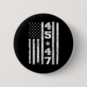 45 47 Trump Vintag US-Flagge 2025 Präsident Electi Button