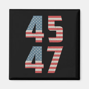 45 47 Trump Vintage Retro USA-Flagge 2025 Präsiden Magnet