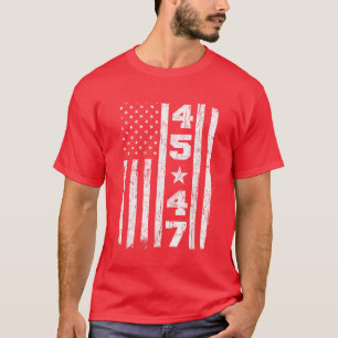 45 47 Trump Vintage USA-Flagge 2024 Präsident 47. T-Shirt