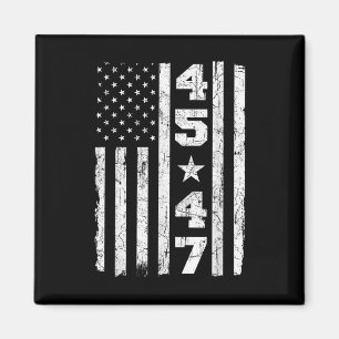 45 47 Trump Vintage USA-Flagge 2025 Präsident Wähl Magnet