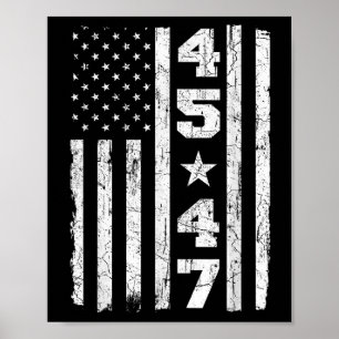 45 47 Trump Vintage USA-Flagge 2025 Präsident Wähl Poster