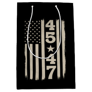 45 47 Trump Vintage USA-Flagge 47. Präsident Mittlere Geschenktüte
