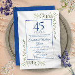 45. 65. Hochzeit Jubiläum Wasserfarbenwelt Einladung<br><div class="desc">Dieses elegante Jubiläum mit einer zarten Aquarelllandschaft kann mit einer besonderen 45. oder 65. Hochzeitstag-Information personalisiert werden. Auf der Rückseite ist ein saphir blauer Hintergrund zu sehen. Entwickelt von Thisisnotme©</div>