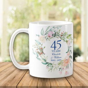 45. 65. Hochzeitsjubiläum Land Blumen Kaffeetasse