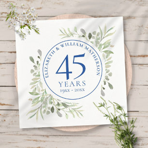 45. 65. Hochzeitstag Greenery Wasserfarbe Serviette