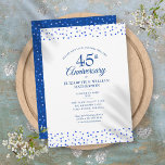 45. 65. Jubiläum Sapphire Blue Liebe Hört Einladung<br><div class="desc">Mit delikaten saphir blauen Liebe Herzen Konfetti. Personalisieren Sie Ihre speziellen Informationen zum 45. oder 65. Hochzeitstag in schicker Typografie. Entwickelt von Thisisnotme©</div>