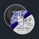 45./65. Sapphire Blue Wedding Anniversary Flaschenöffner<br><div class="desc">45. oder 65. Saphire Wedding Anniversary Design Flaschenöffner bereit für Sie zu personalisieren. Dieses Design funktioniert auch hervorragend für einen Geburtstag, eine Hochzeit, eine Verlobung oder andere Veranstaltungen, indem man einfach den Wortlaut ändert. ✔ Hinweis: Nicht alle Vorlagenbereiche müssen geändert werden. 📌 Wenn Sie weitere Anpassungen benötigen, klicken Sie bitte...</div>