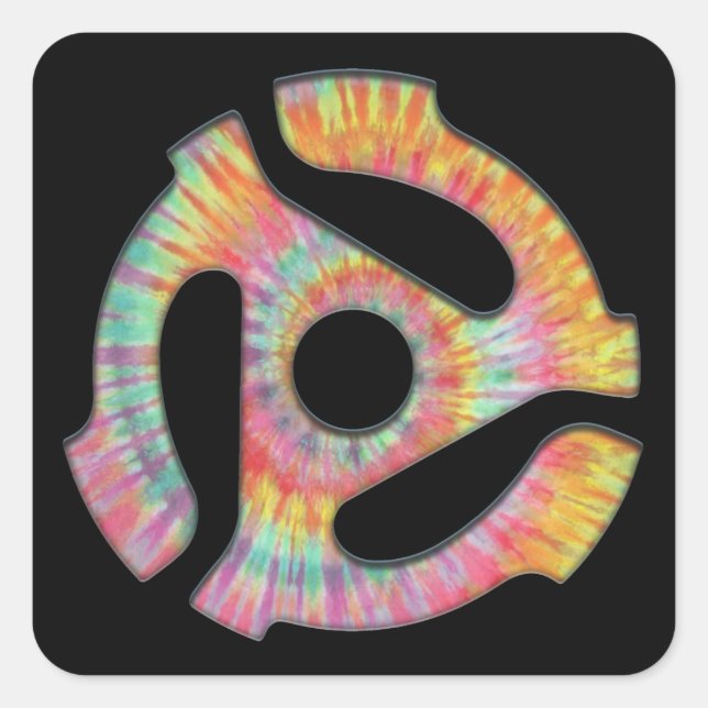 45 Adapter-Krawatte-Dye Quadratischer Aufkleber (Vorderseite)