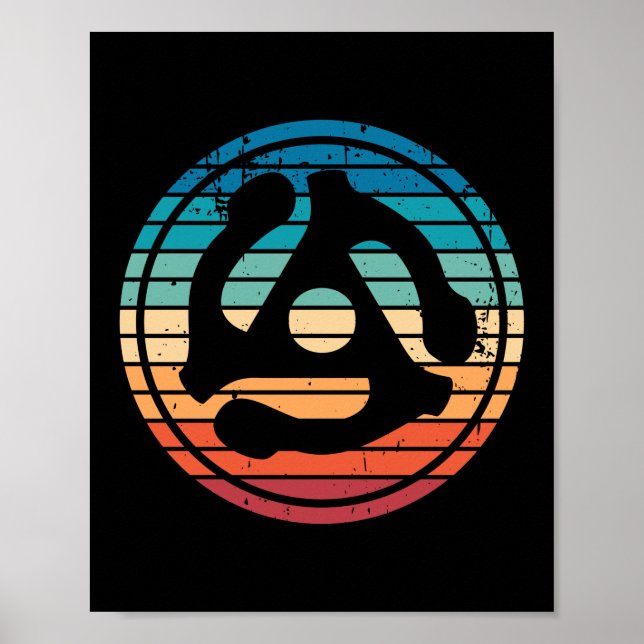 45 Aufnahme-Adapter Geschenk 60er 70er Musikgesche Poster (Vorne)