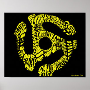 45 Aufzeichnungsadapter der Musik Genres Poster