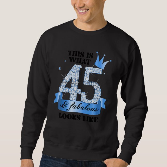 45 & Fabulous I Blue White Party Group Candid Phot Sweatshirt (Vorderseite)