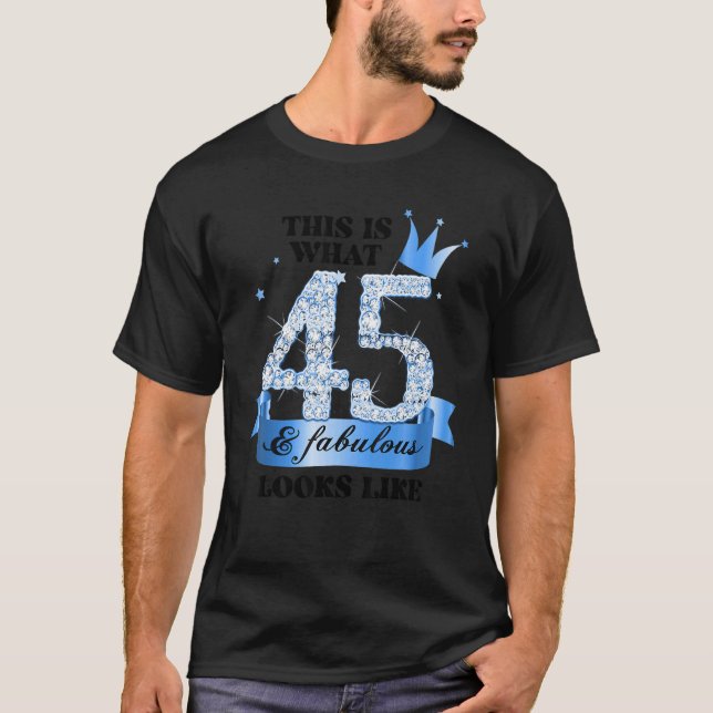 45 & Fabulous I Blue White Party Group Candid Phot T-Shirt (Vorderseite)