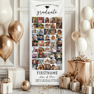 45 Foto-Collage Abschluss Moderne Minimal Weiß Banner