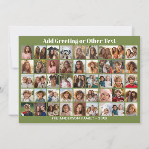 45-Foto-Collage-Raster mit Text - grün weiß Feiertagskarte
