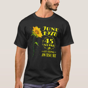 45. Geburtstag 45 Jahre alte Sonnenblume Geboren i T-Shirt