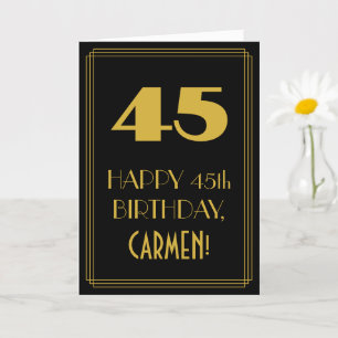 45. Geburtstag – Art Deco inspiriertes Aussehen "4 Karte
