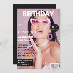 45. Geburtstag Einladungen Magazine Cover