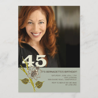 45. Geburtstag Foto Einladung