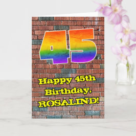45. Geburtstag: Fun Graffiti-Inspiriert Regenbogen Karte