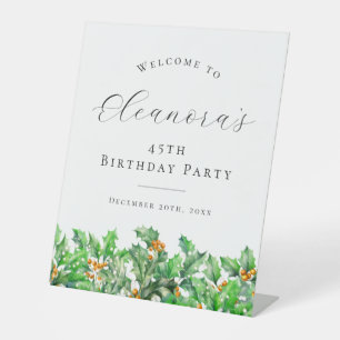 45. Geburtstag Holly Dezember Geburtstag Blume Wil Sockelschild