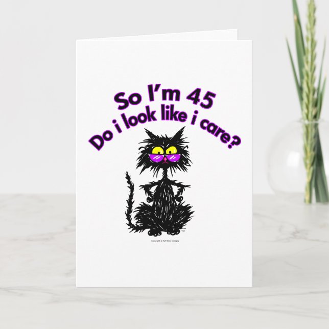 45. Geburtstag Katzen Geschenke Karte (Vorderseite)