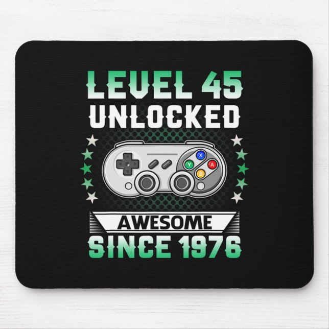 45. Geburtstag Level 45 Phantastisches Videospiel  Mousepad (Vorne)