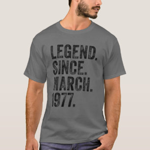 45. Geburtstag März Geboren 45 Jahre Legend seit 1 T-Shirt