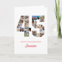 45. Geburtstag Nummer 45 FotoCollage Personalisier