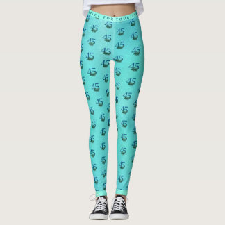 45. Geburtstag oder Jubiläum Pfauenmuster Leggings