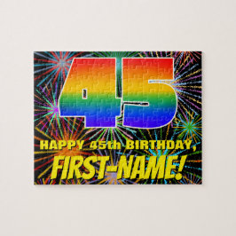 45. Geburtstag: Spaß, bunte feierliche Feuerwerke Puzzle