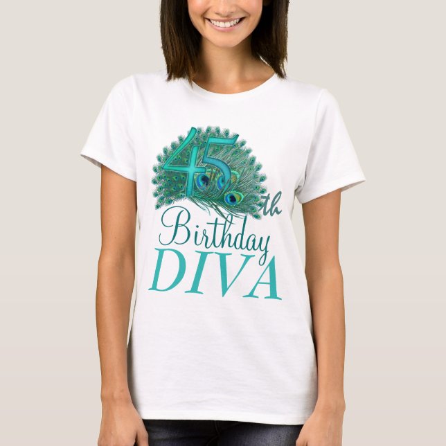 45. Geburtstags-Diva-Shirts T-Shirt (Vorderseite)