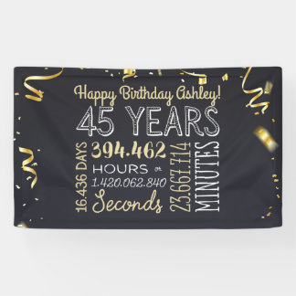 45. Geburtstagsbanner - 45 Jahre in Stunden & Seku Banner