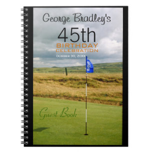 45. Geburtstagsfeier Golf Custom Gästebuch Notizblock