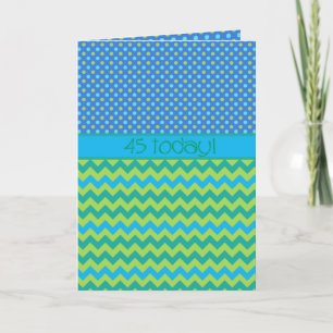 45. Geburtstagskarte: Polka Dots and Chevrons Karte