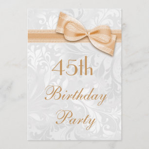 45. Geburtstagsparty Damask und Imitat Bow Einladung