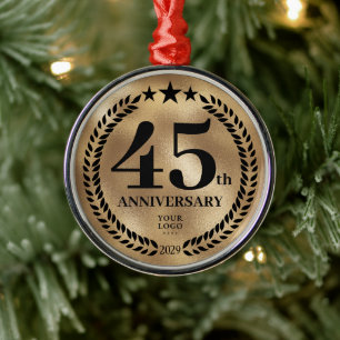 45. Geschäftsjubiläum Gold Weihnachten Ornament Aus Metall