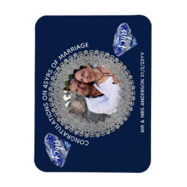 45. Hochzeitstag - ADD FOTO Sapphire Blue Magnet