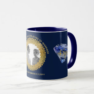 45. Hochzeitstag - ADD FOTO Sapphire Blue Tasse
