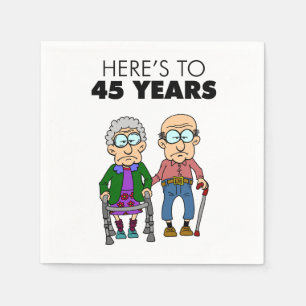 45. Hochzeitstag alt Serviette