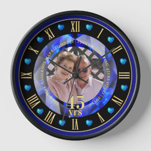 45. Hochzeitstag FOTO Geschenk Sapphire Blue Uhr