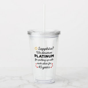 45. Hochzeitstag I - Sapphire Funny Couple Acryltrinkbecher