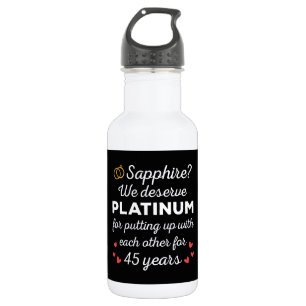 45. Hochzeitstag I - Sapphire Funny Couple Edelstahlflasche